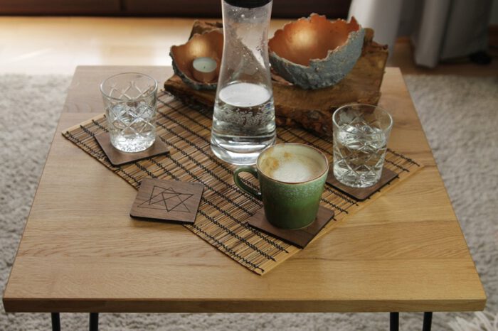 Untersetzer Holz für Gläser eckig