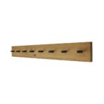 Garderobe XL 77cm mit schwarzen Haken aus Wildeiche