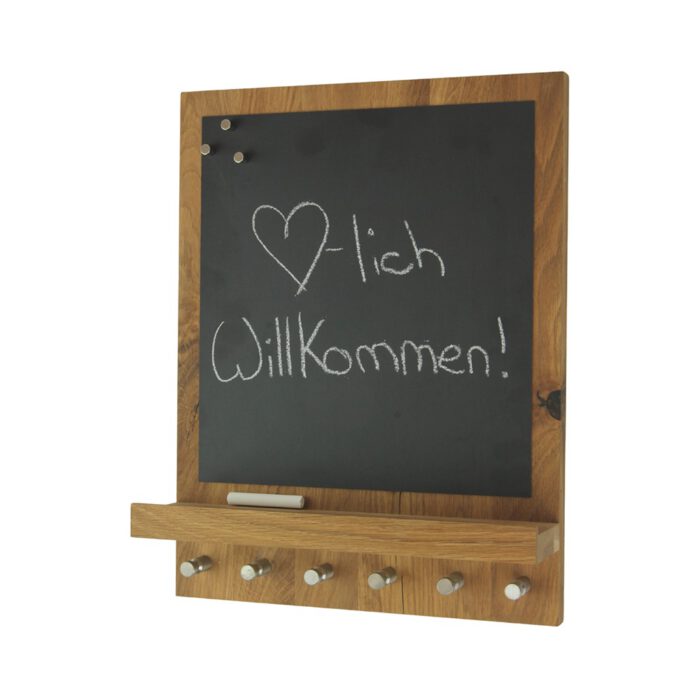 Schlüsselboard mit großer Magnettafel aus Wildeiche